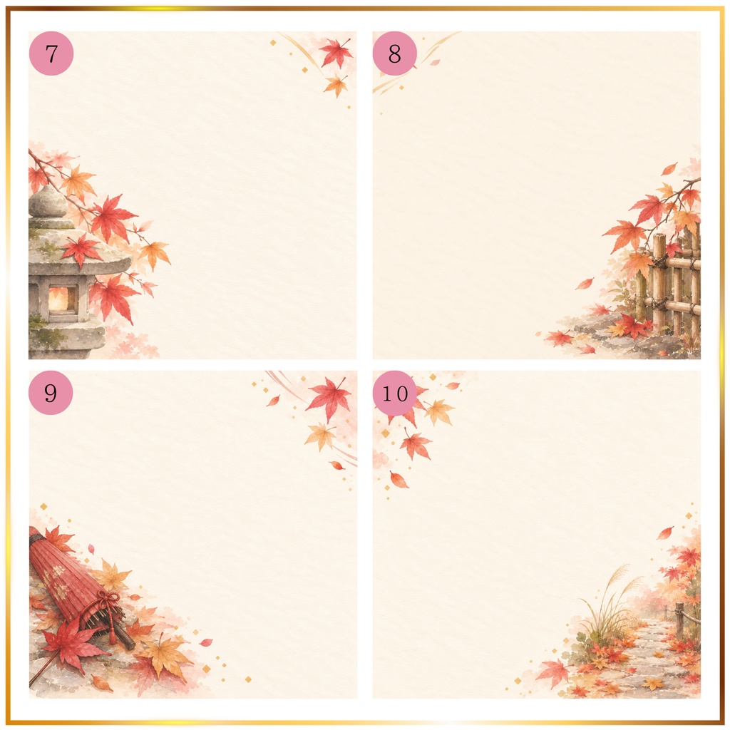 秋薫る紅葉のメッセージカード