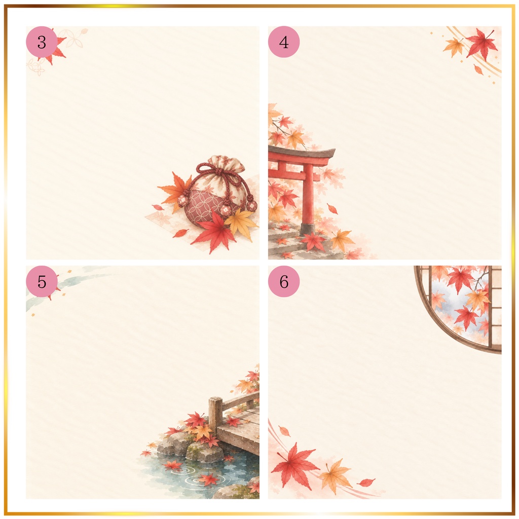 秋薫る紅葉のメッセージカード