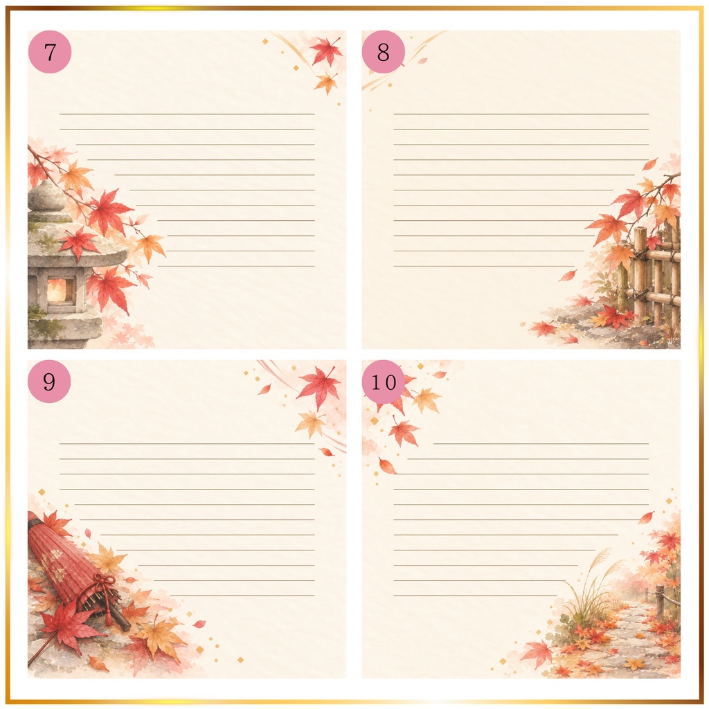 秋薫る紅葉のメッセージカード