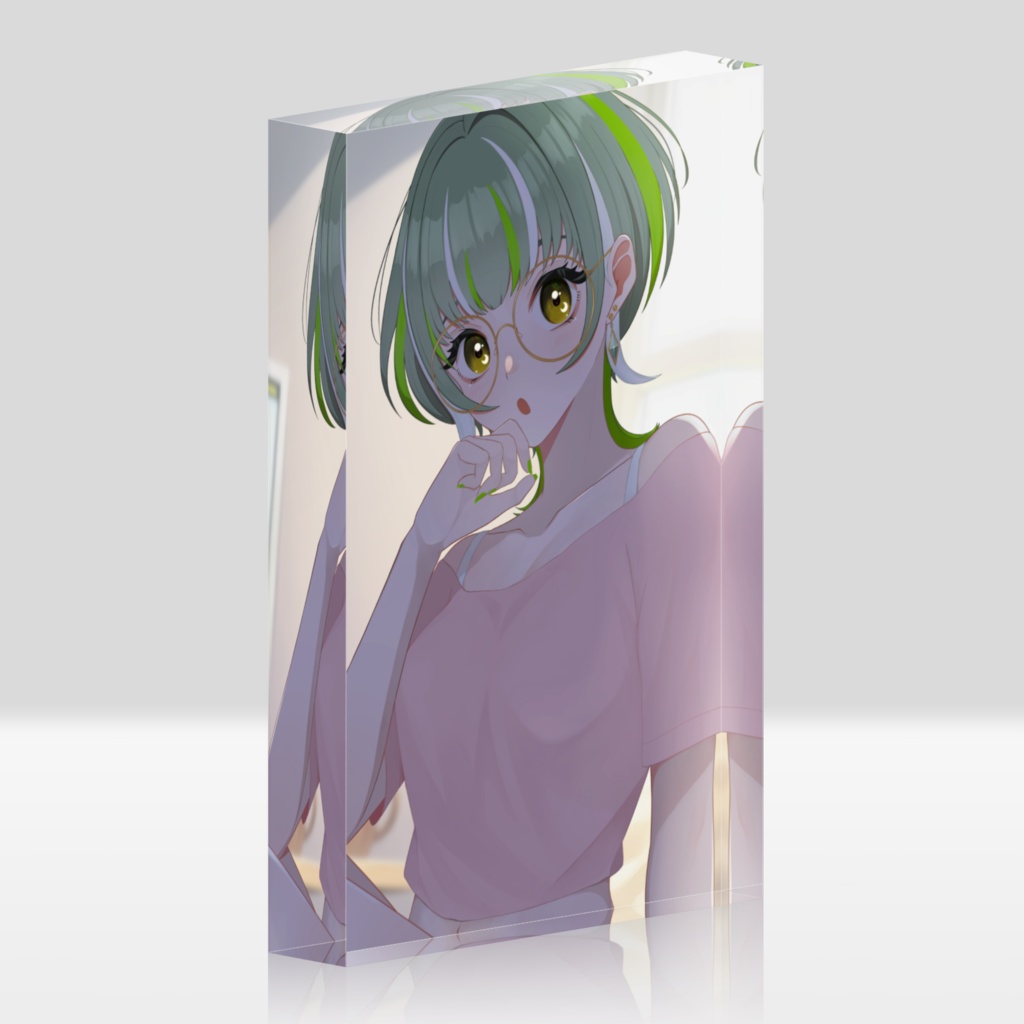 部屋着緑月 アクリルブロック
