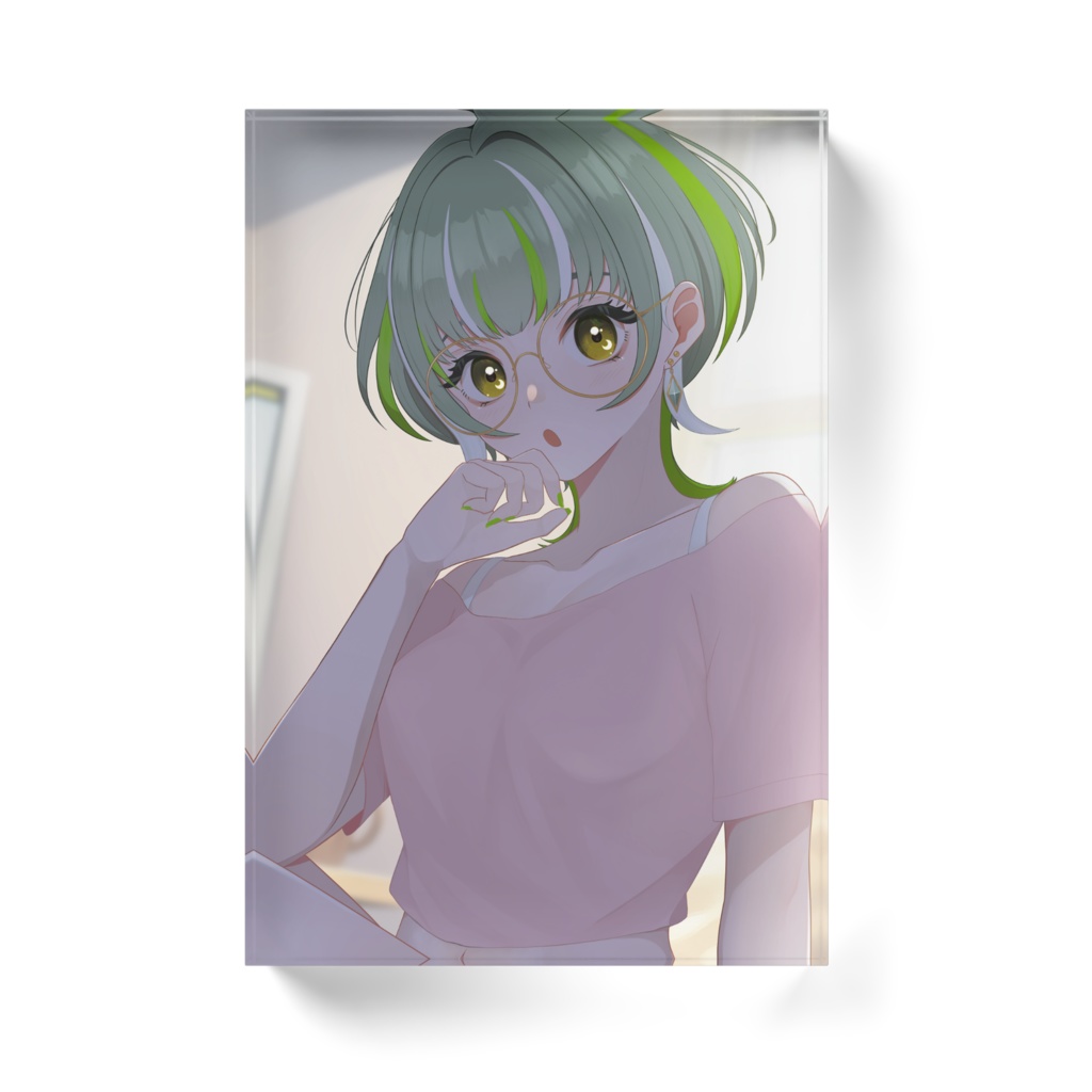 部屋着緑月 アクリルブロック