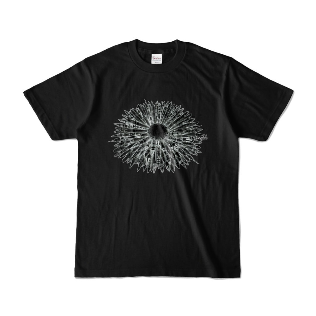 平和の花Tシャツ（黒地ver）