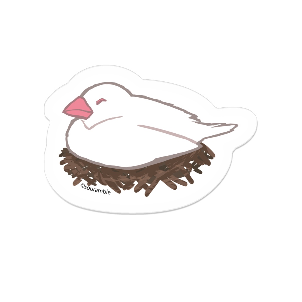 白文鳥アクリルバッジ