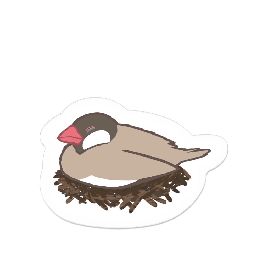 シナモン文鳥アクリルバッジ