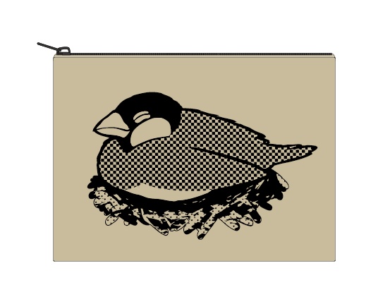 文鳥フラットポーチ