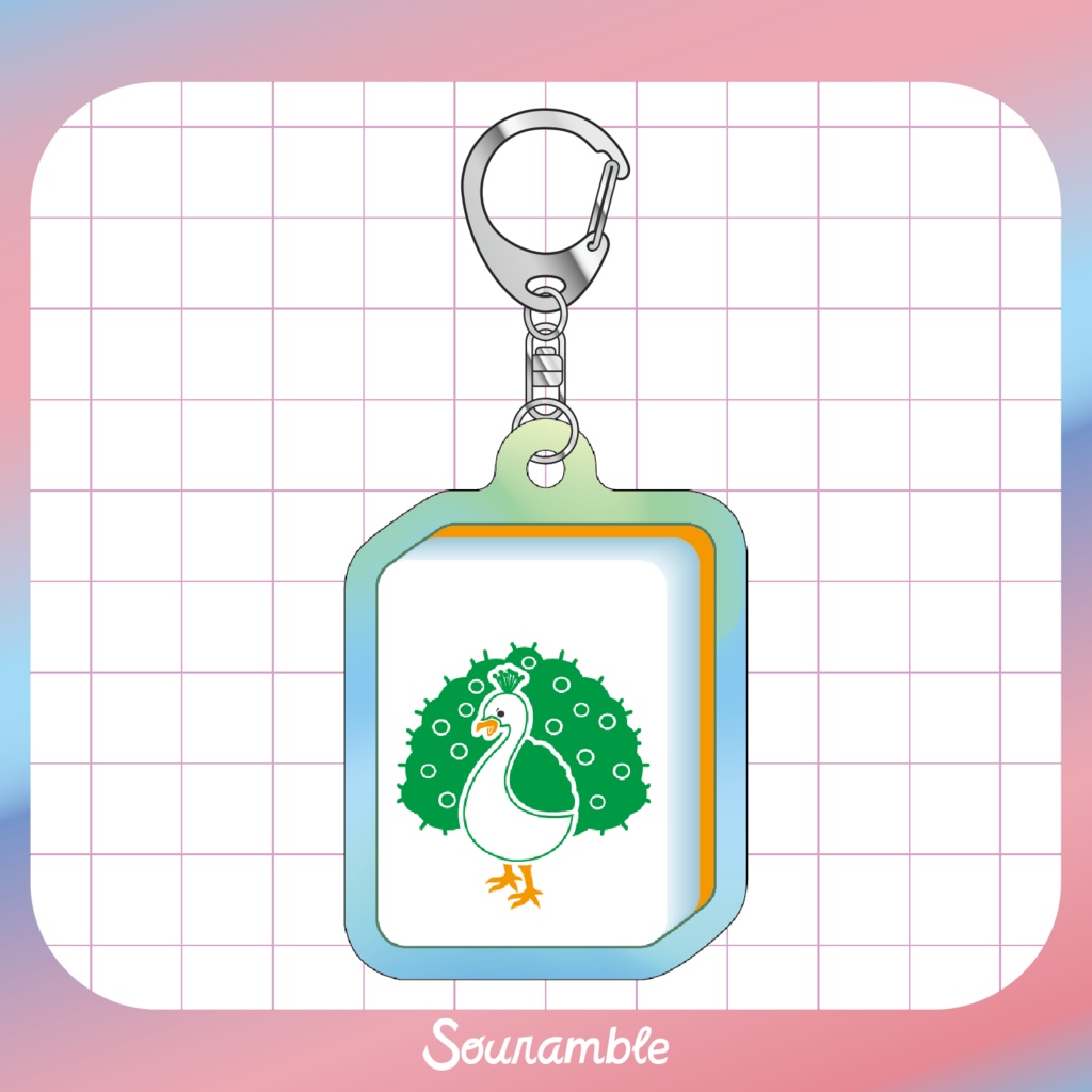 一索クジャクオーロラアクリルキーホルダー