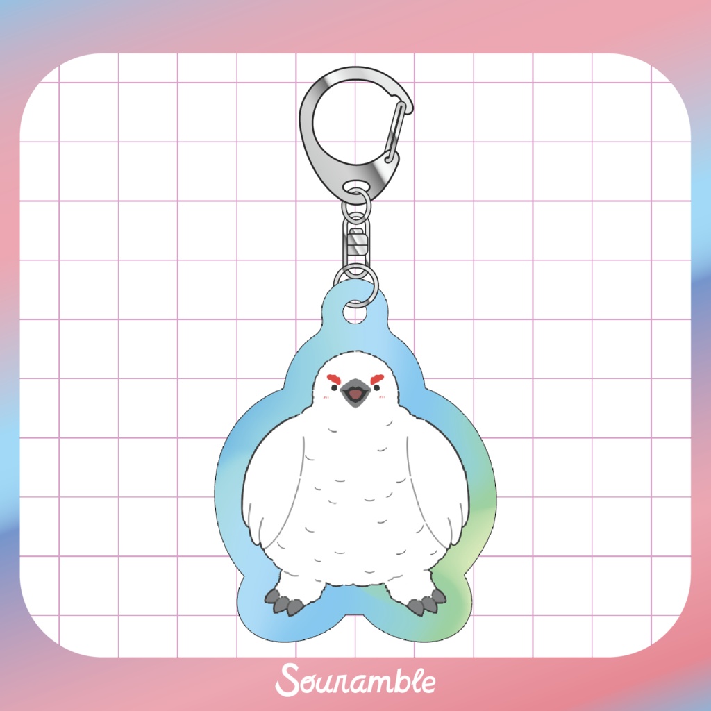 ライチョウさんオーロラアクリルキーホルダー