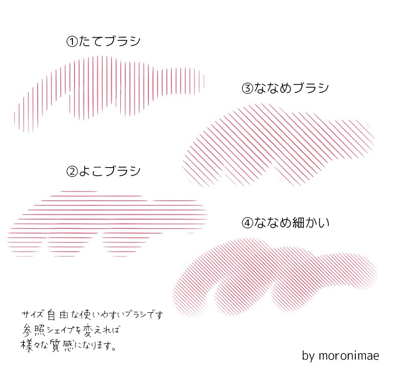 【Procreate】線いろいろブラシ【4本】