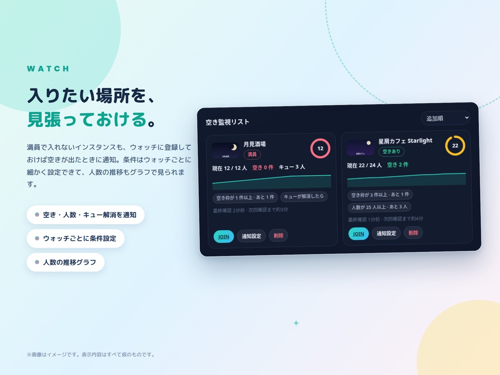 【無料】ブラウザでさっと確認 フレンドの集まり&空き監視 つどいすこーぷ for VRChat