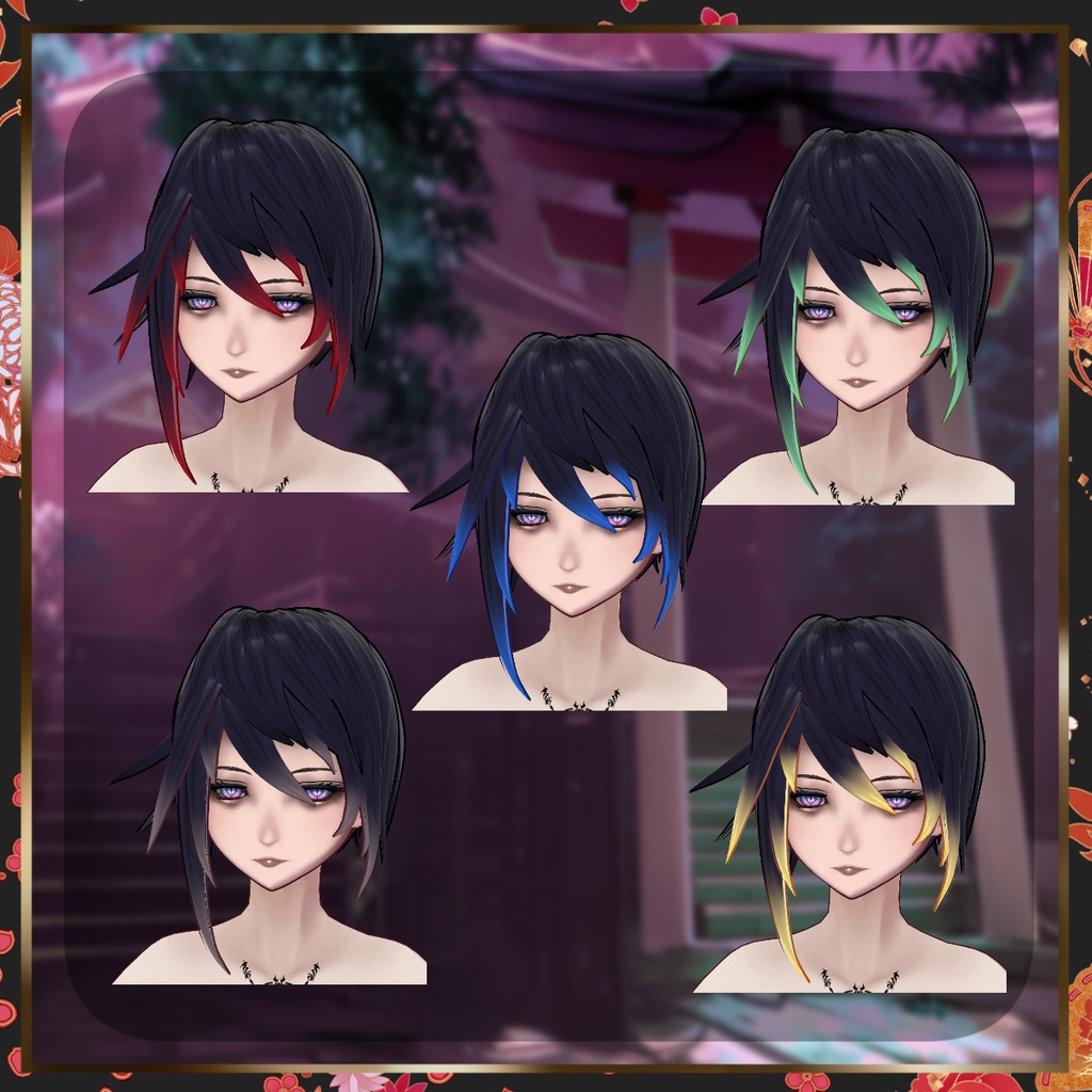 【VRoid】オリジナルモデル退魔師ちゃん+衣装退魔師のドレス