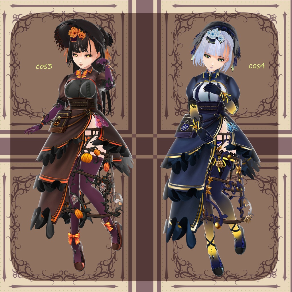 【VRoid】オリジナルモデル 森の魔女+魔女のドレス