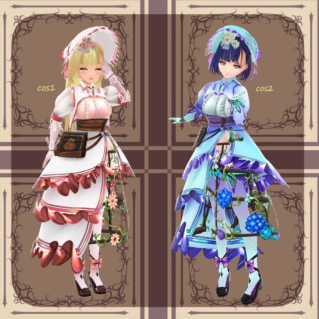 【VRoid】オリジナルモデル 森の魔女+魔女のドレス