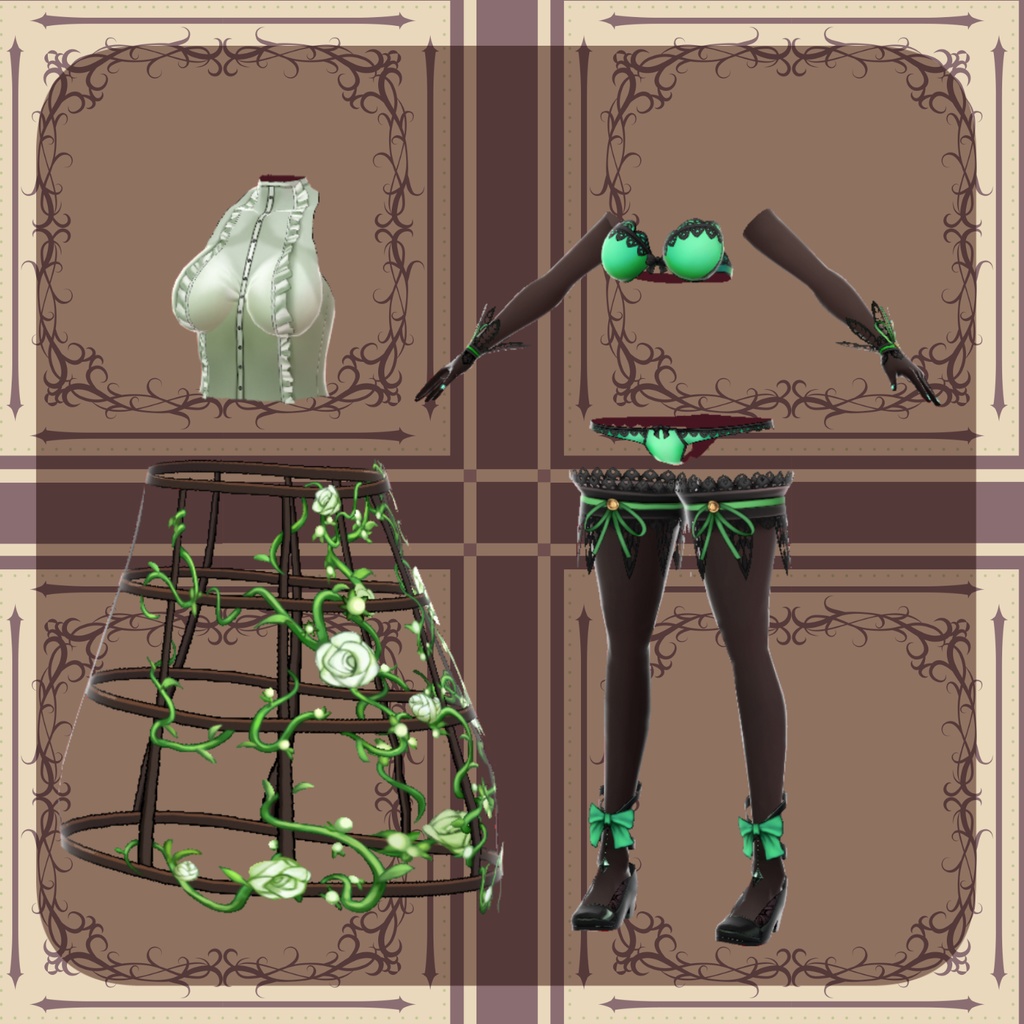 【VRoid】オリジナルモデル 森の魔女+魔女のドレス