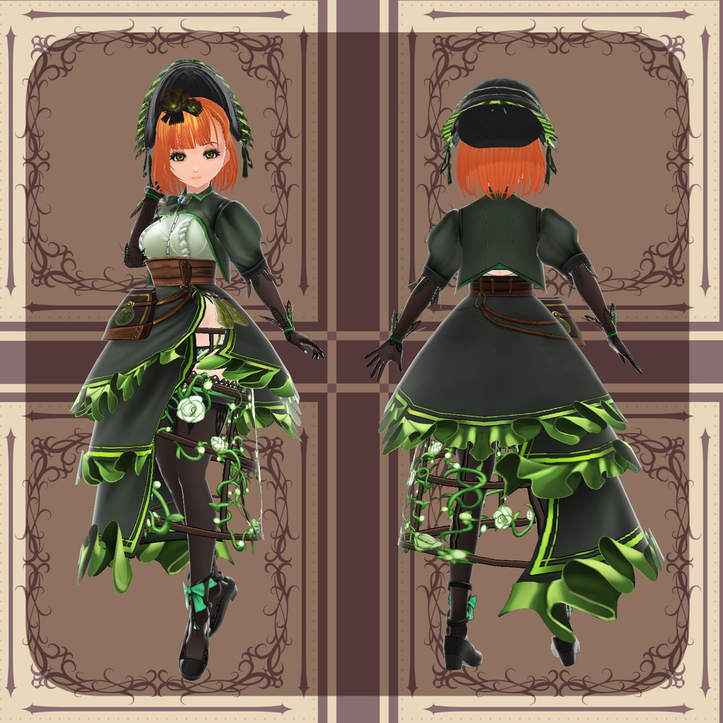 【VRoid】オリジナルモデル 森の魔女+魔女のドレス