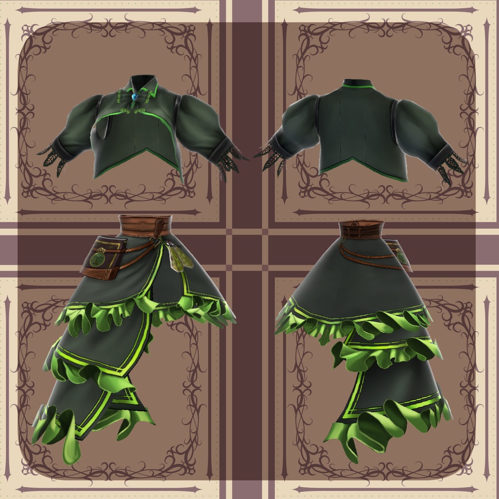 【VRoid】オリジナルモデル 森の魔女+魔女のドレス