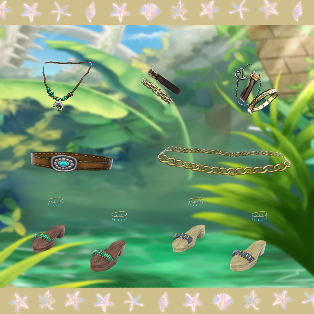 【VRoid】濡れ透けシャツ+ビキニセット【水着】