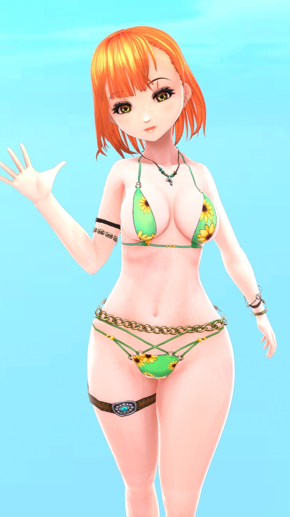 【VRoid】濡れ透けシャツ+ビキニセット【水着】