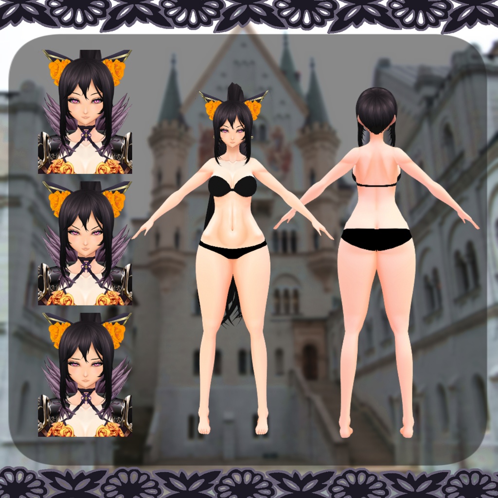 【VRoid】黒姫ちゃん+黒姫の鎧