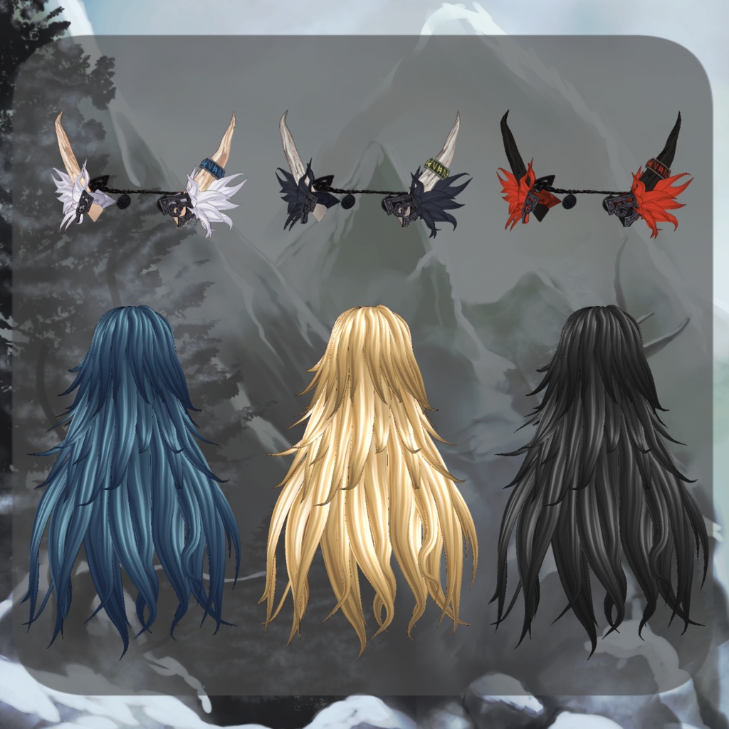 【VRoid】フェンリル外ハネロングヘアー【髪型】