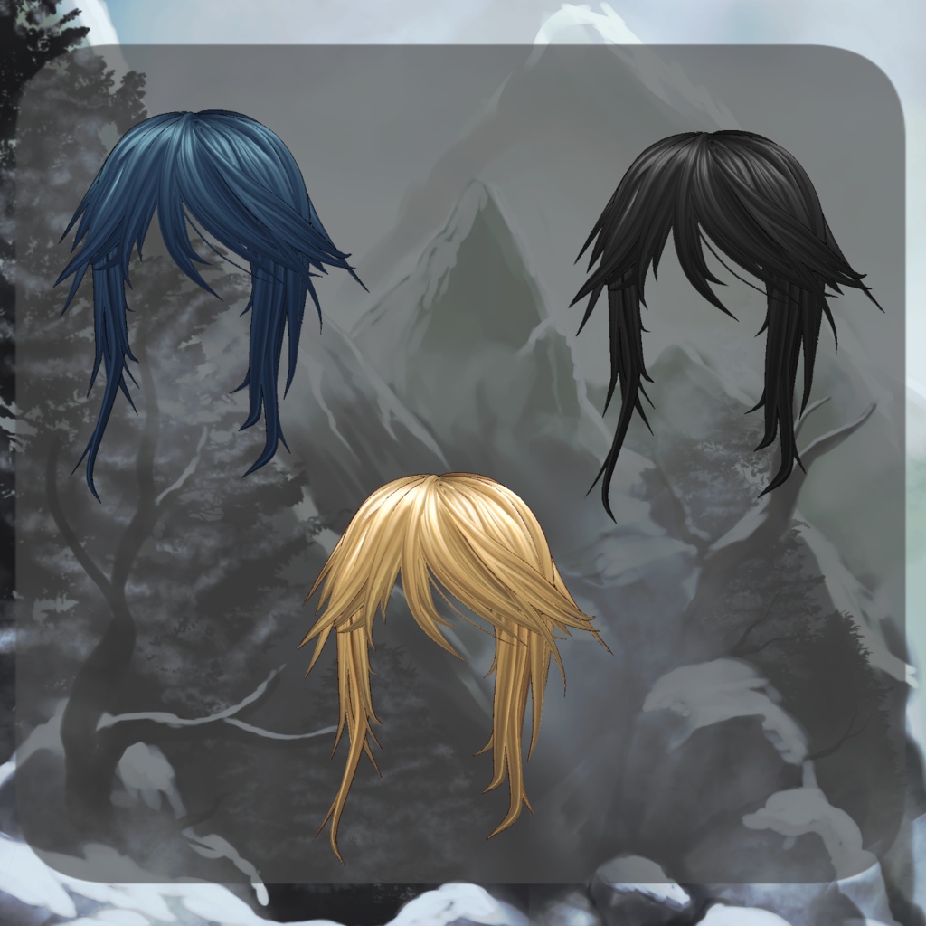 【VRoid】フェンリル外ハネロングヘアー【髪型】