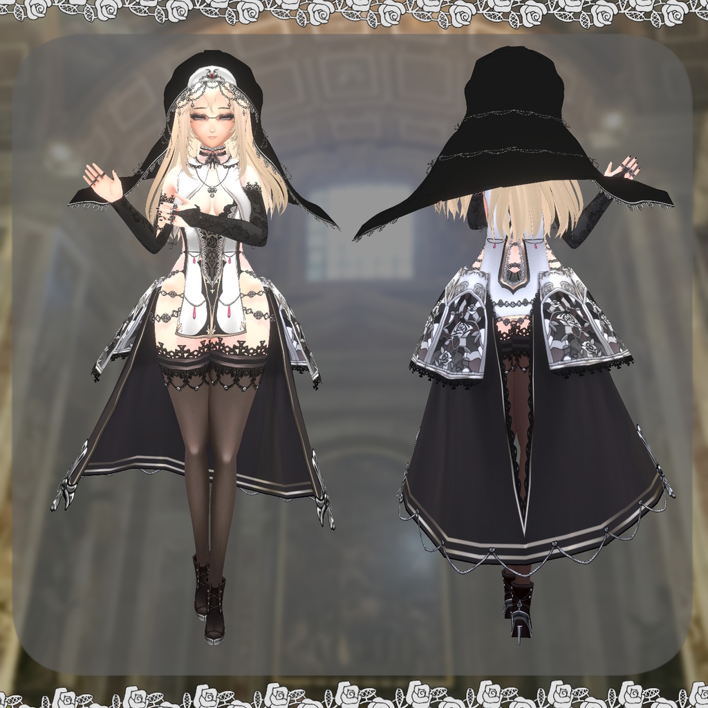 【Vroid】シルバーなシスター衣装【クリスマス衣装】