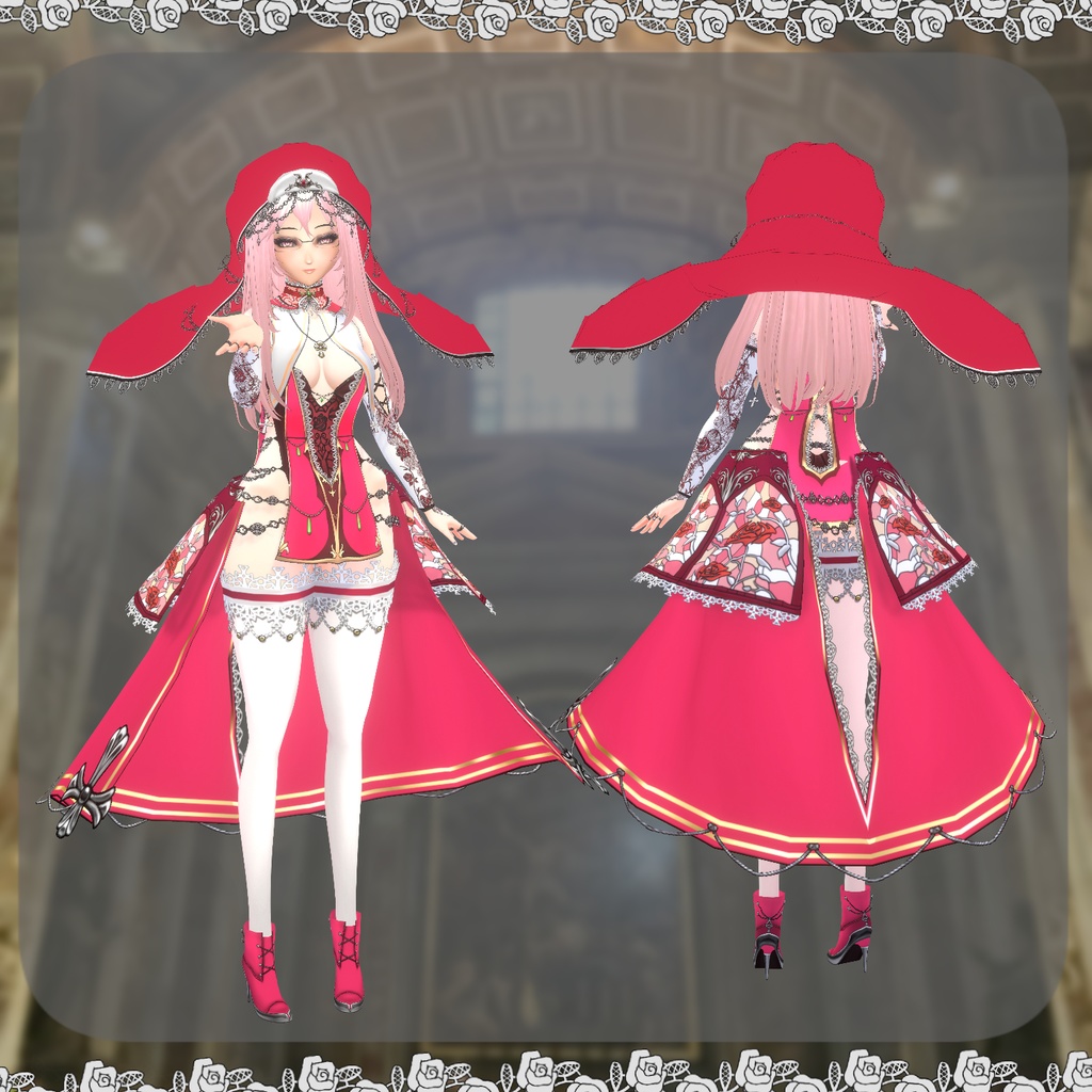 【Vroid】シルバーなシスター衣装【クリスマス衣装】