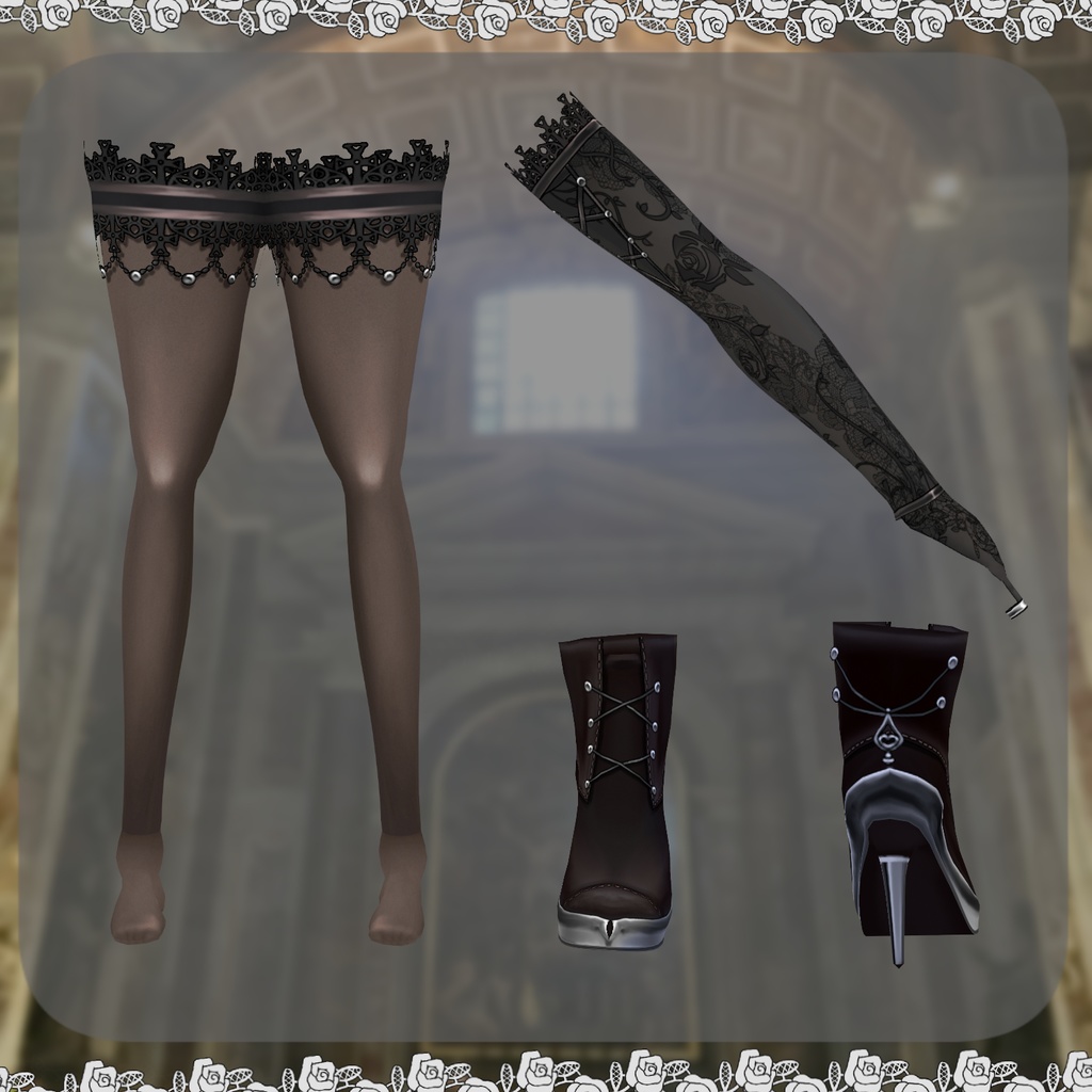 【Vroid】シルバーなシスター衣装【クリスマス衣装】