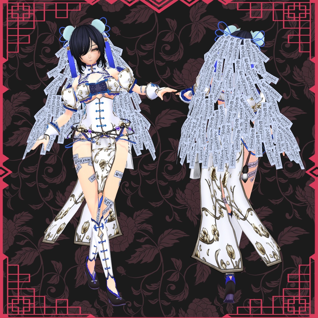 【Vroid】キョンシー・ドレス【チャイナ衣裳】
