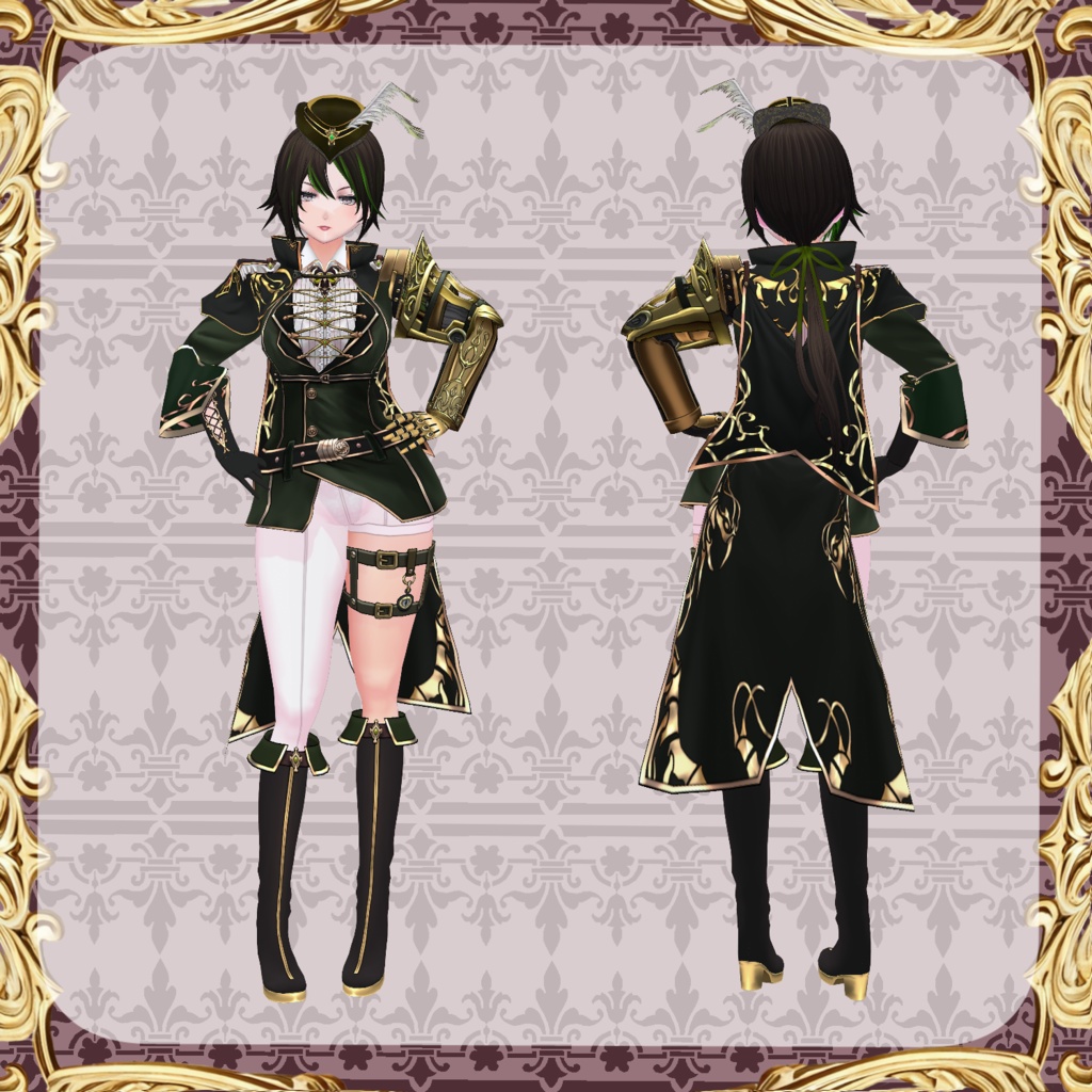 【Vroid】機械義肢少女 蜈蚣【スチームパンク衣装】