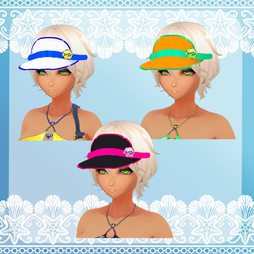 【Vroid】海辺のダイナー水着(Sea side diner swim wear set)