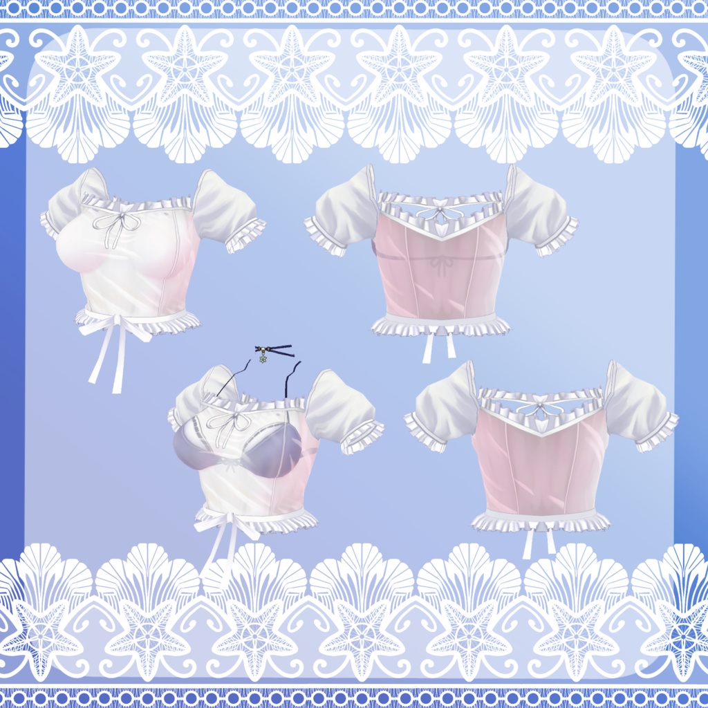 【Vroid】渚の麦わら水着(Nagisa swim wear set)