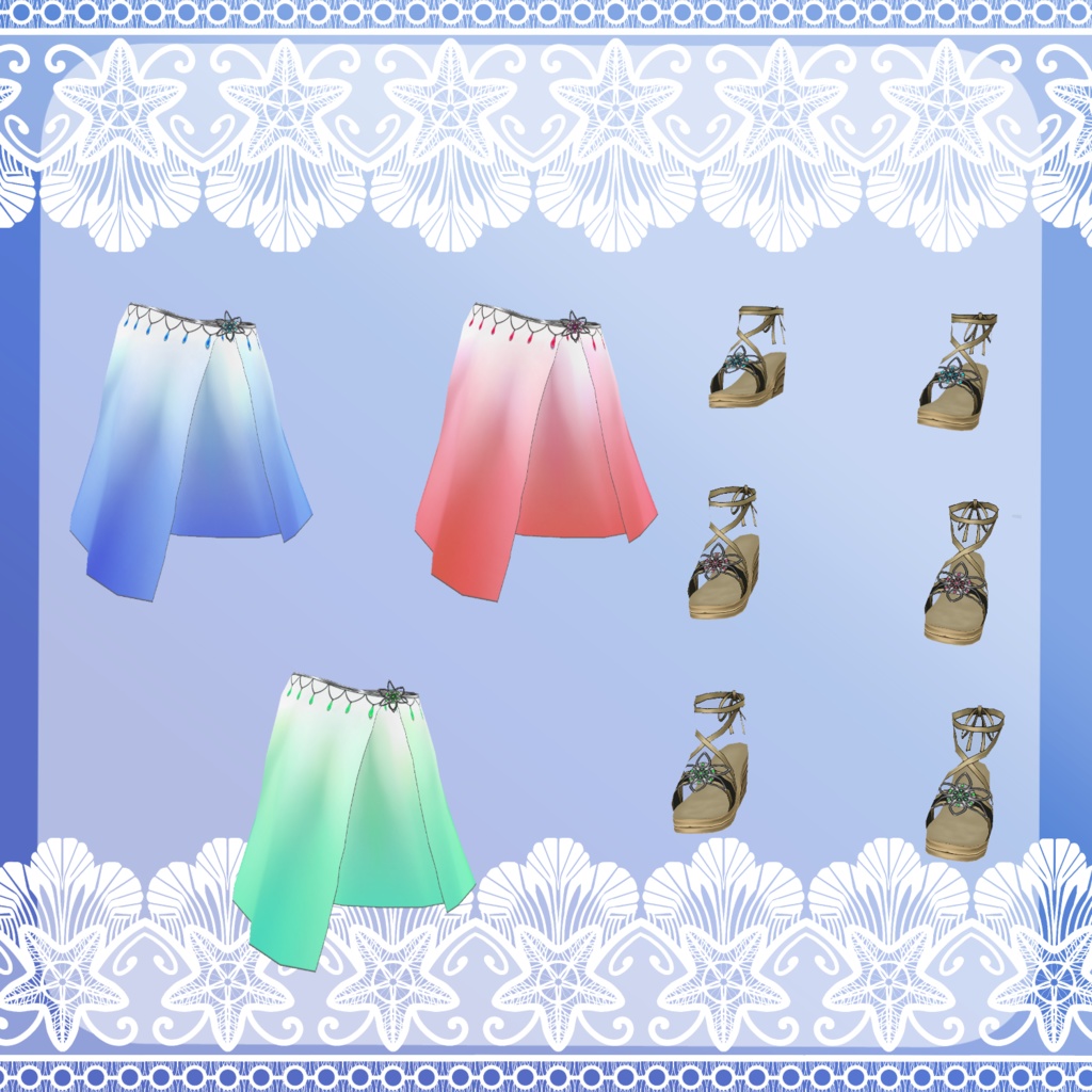 【Vroid】渚の麦わら水着(Nagisa swim wear set)