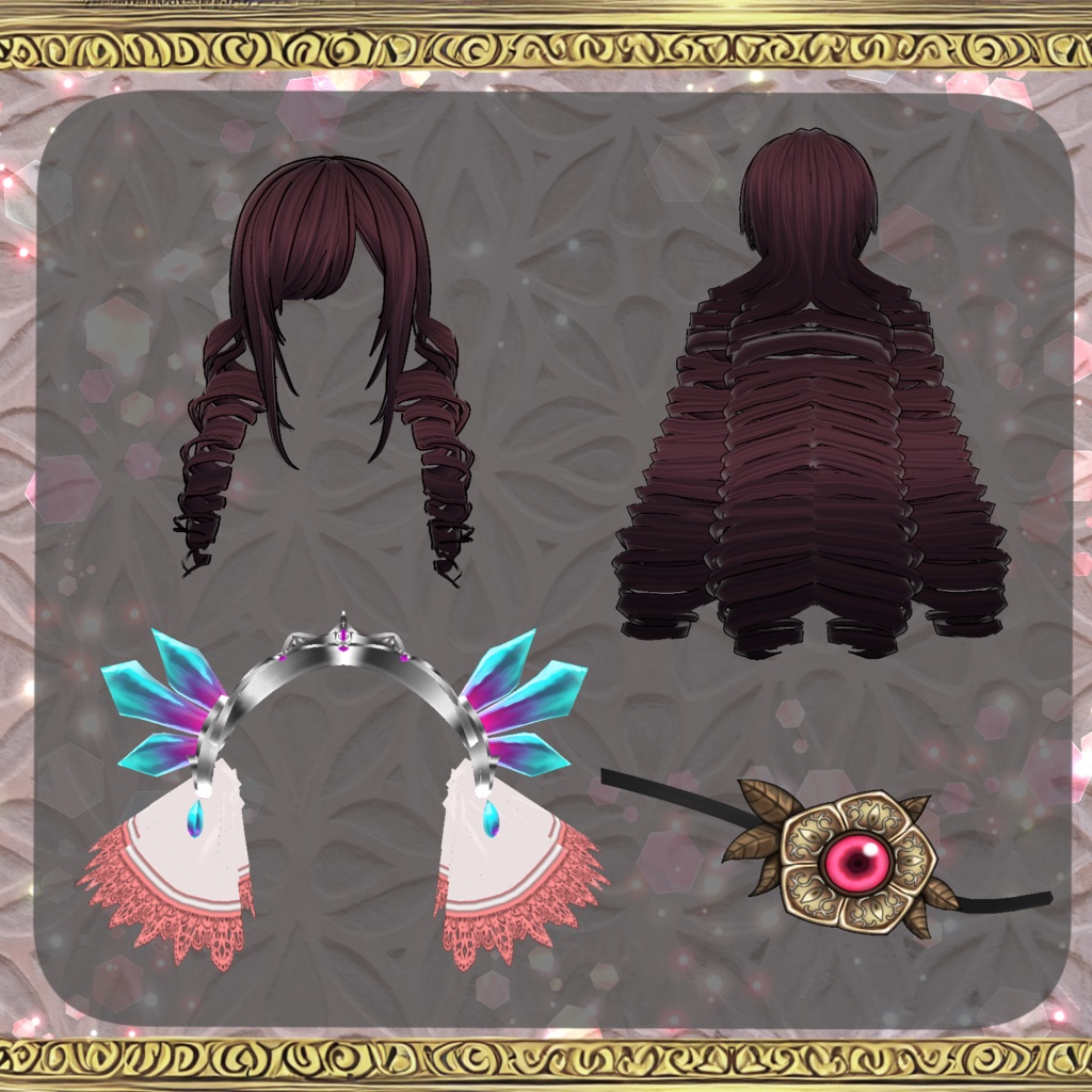 【Vroid】輝石の女帝の鎧ドレス【ファンタジー衣装】