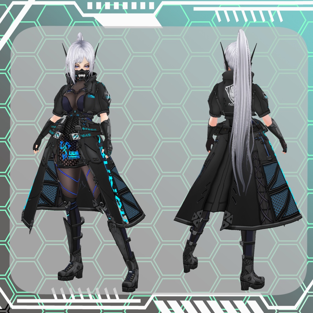 【Vroid】サイバーサムライ 増女【サイバーパンク】