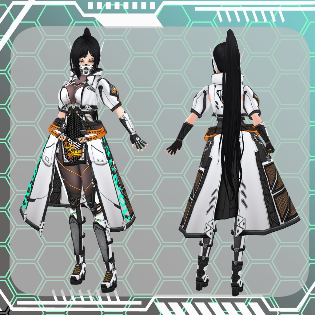 【Vroid】サイバーサムライ 増女【サイバーパンク】