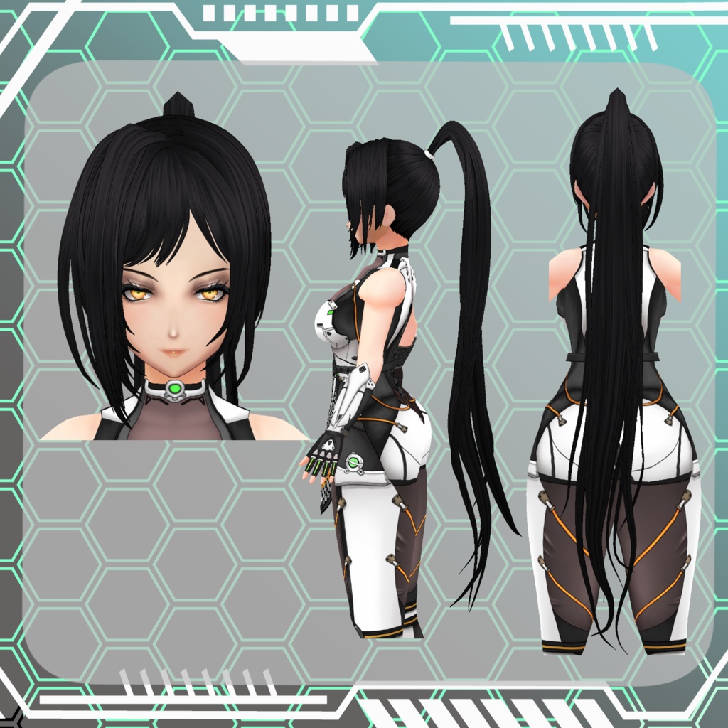 【Vroid】サイバーサムライ 増女【サイバーパンク】