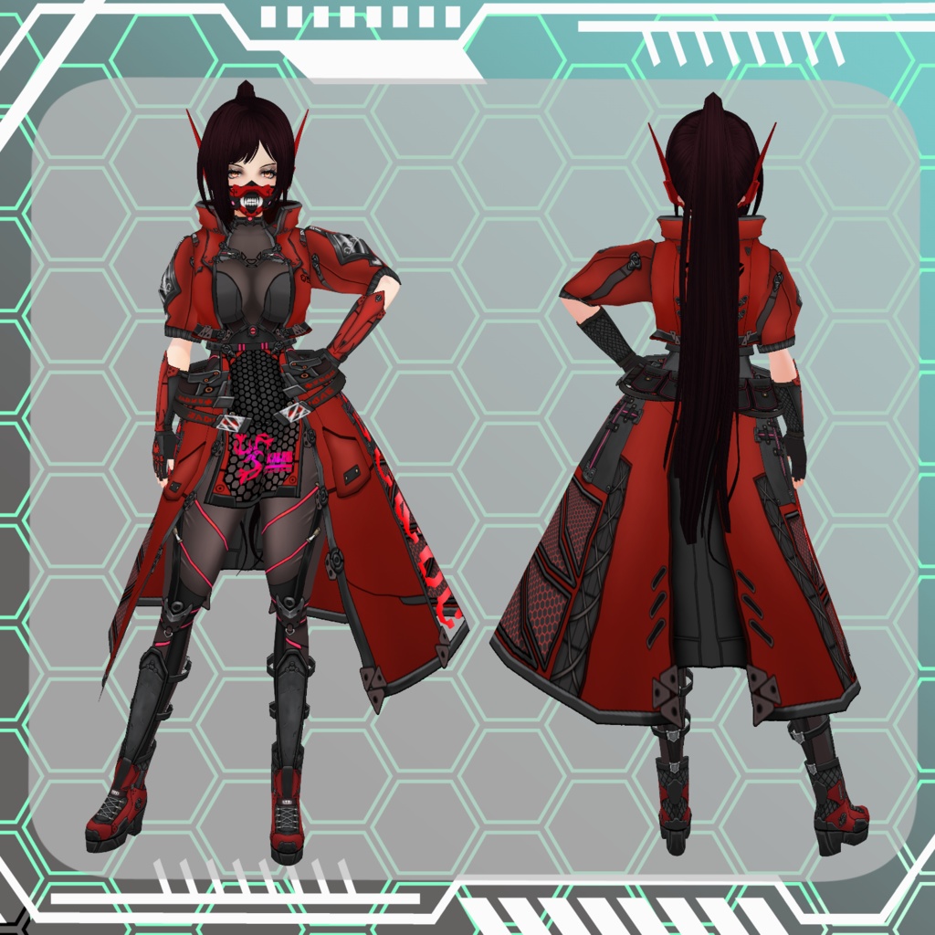 【Vroid】サイバーサムライ 増女【サイバーパンク】