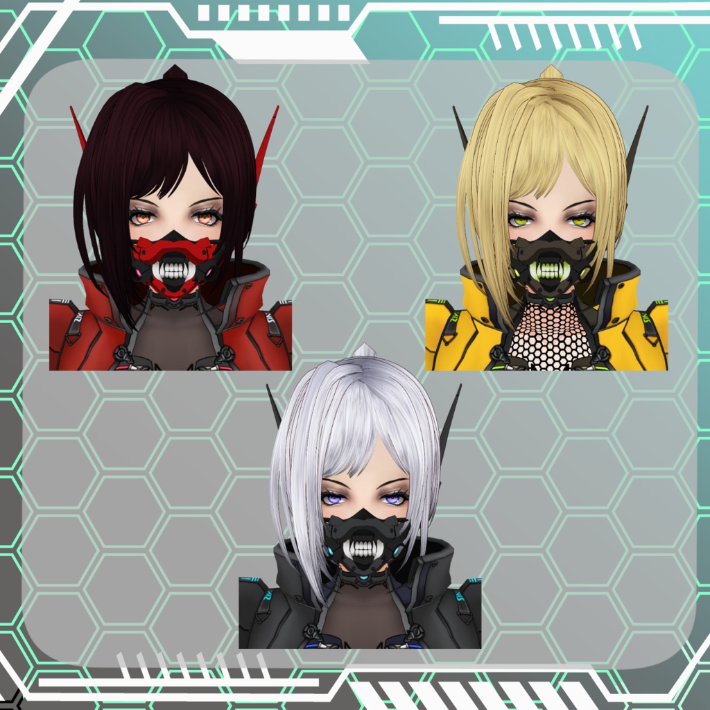 【Vroid】サイバーサムライ 増女【サイバーパンク】