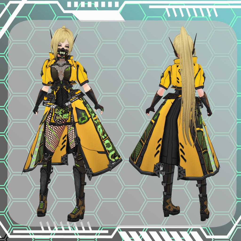 【Vroid】サイバーサムライ 増女【サイバーパンク】