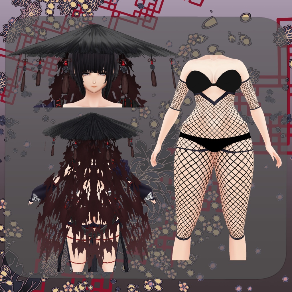 【Vroid】一夜ノ衣 Vestiture of night【忍者】