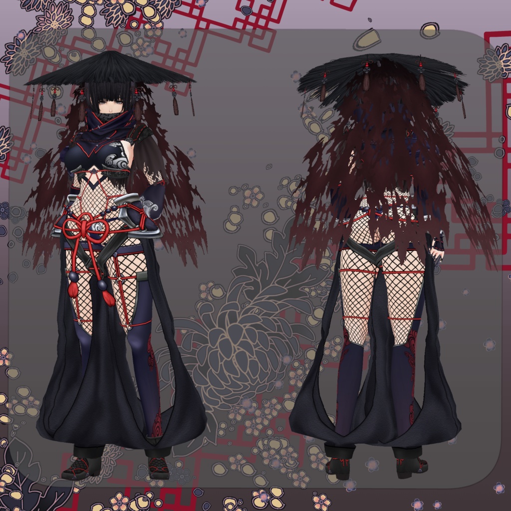 【Vroid】一夜ノ衣 Vestiture of night【忍者】