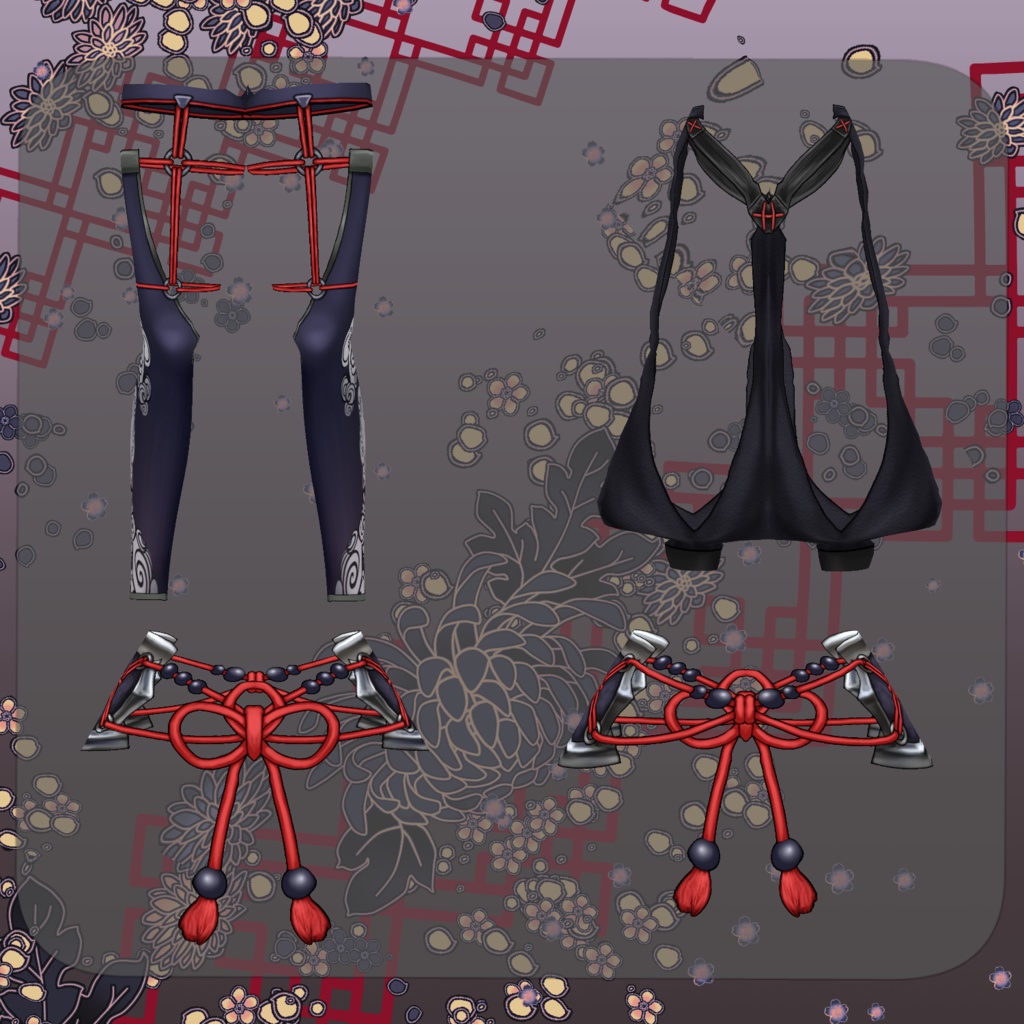 【Vroid】一夜ノ衣 Vestiture of night【忍者】