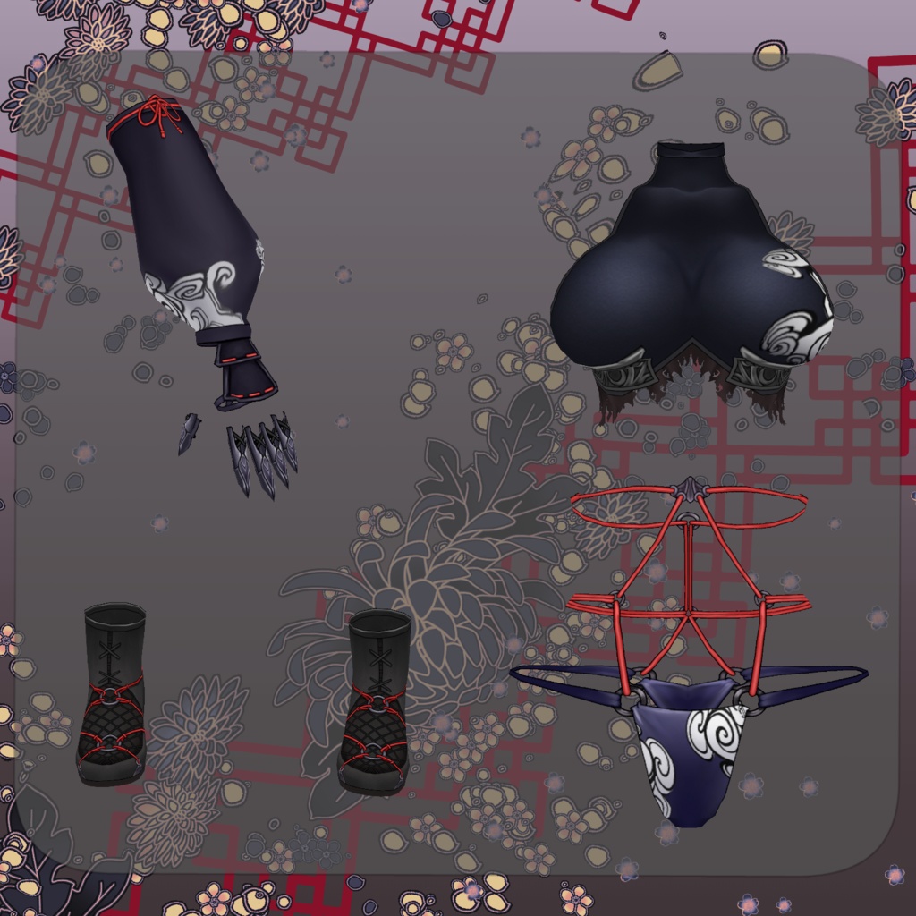 【Vroid】一夜ノ衣 Vestiture of night【忍者】