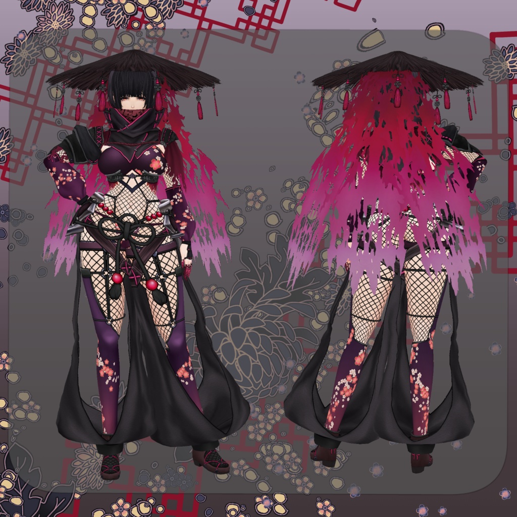 【Vroid】一夜ノ衣 Vestiture of night【忍者】