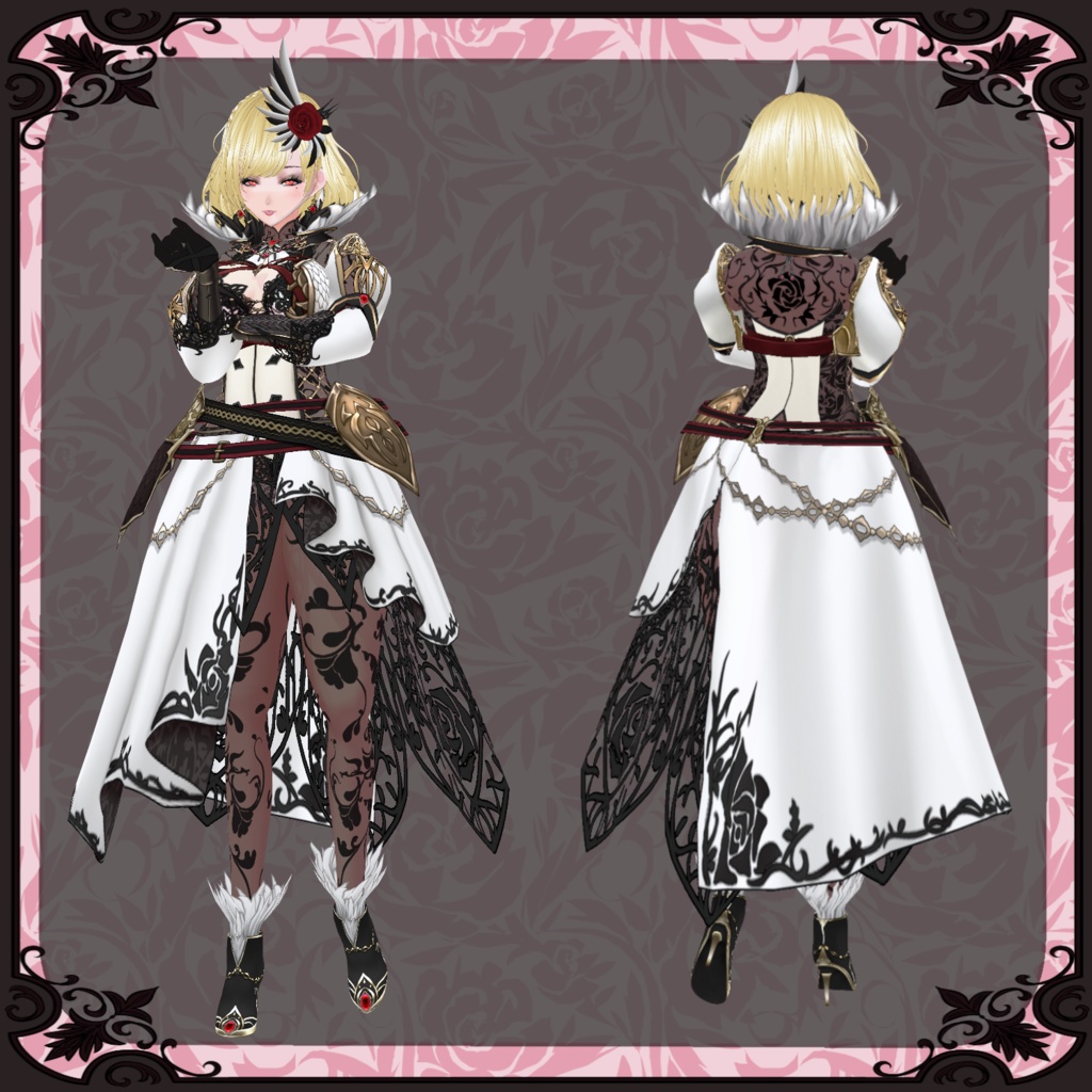 【Vroid】緋炎のドレス【ファンタジー衣装】