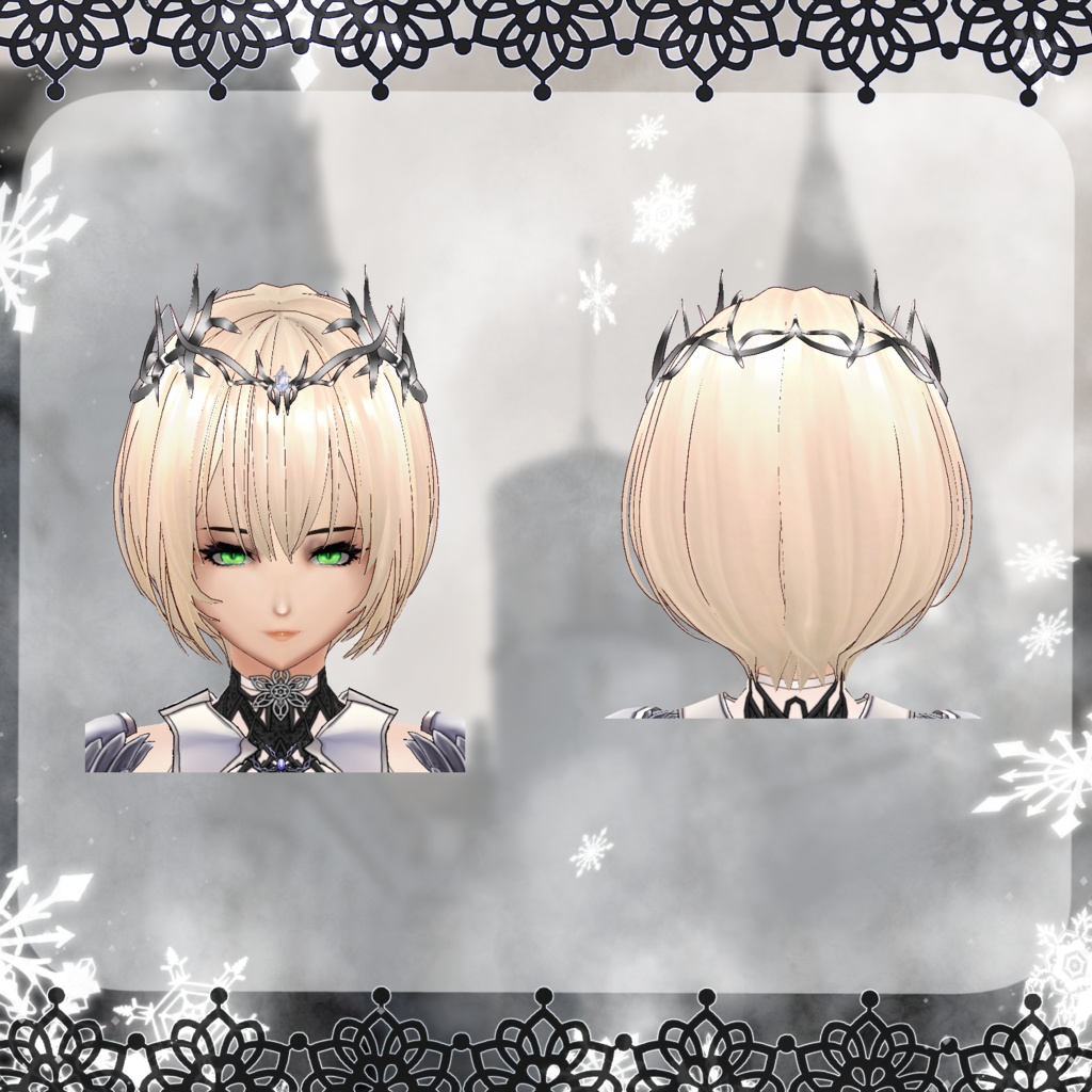 【Vroid】氷晶女王の鎧【ファンタジー衣装】