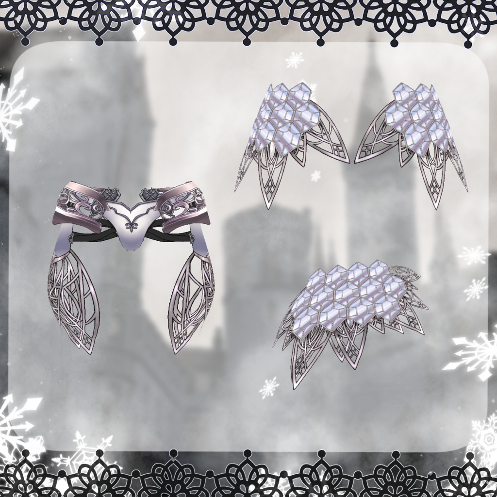 【Vroid】氷晶女王の鎧【ファンタジー衣装】