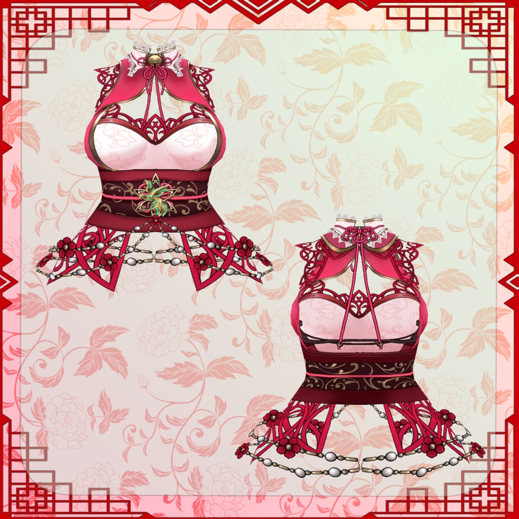 【Vroid】繚乱籠鳥【ファンタジー衣装】