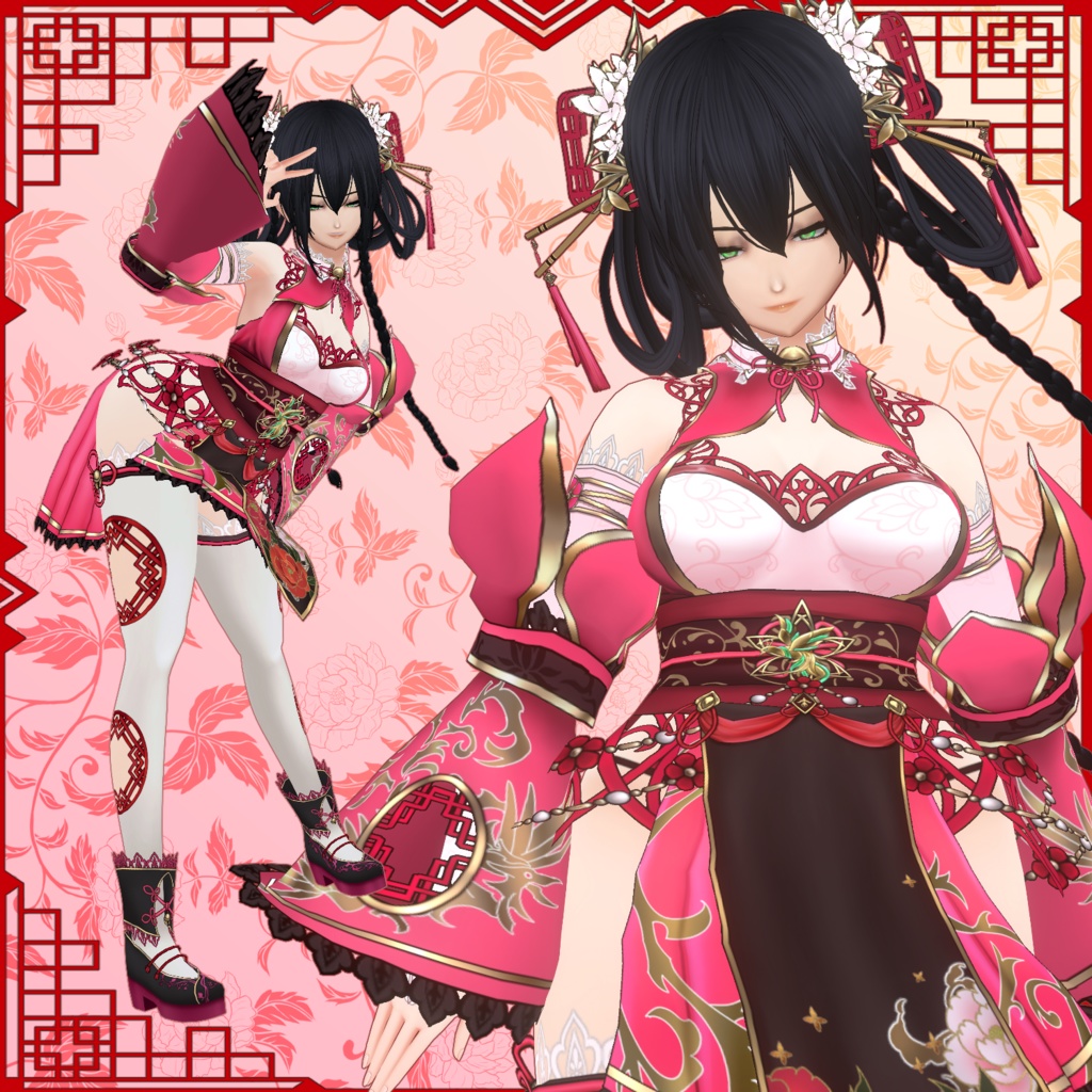 【Vroid】繚乱籠鳥【ファンタジー衣装】