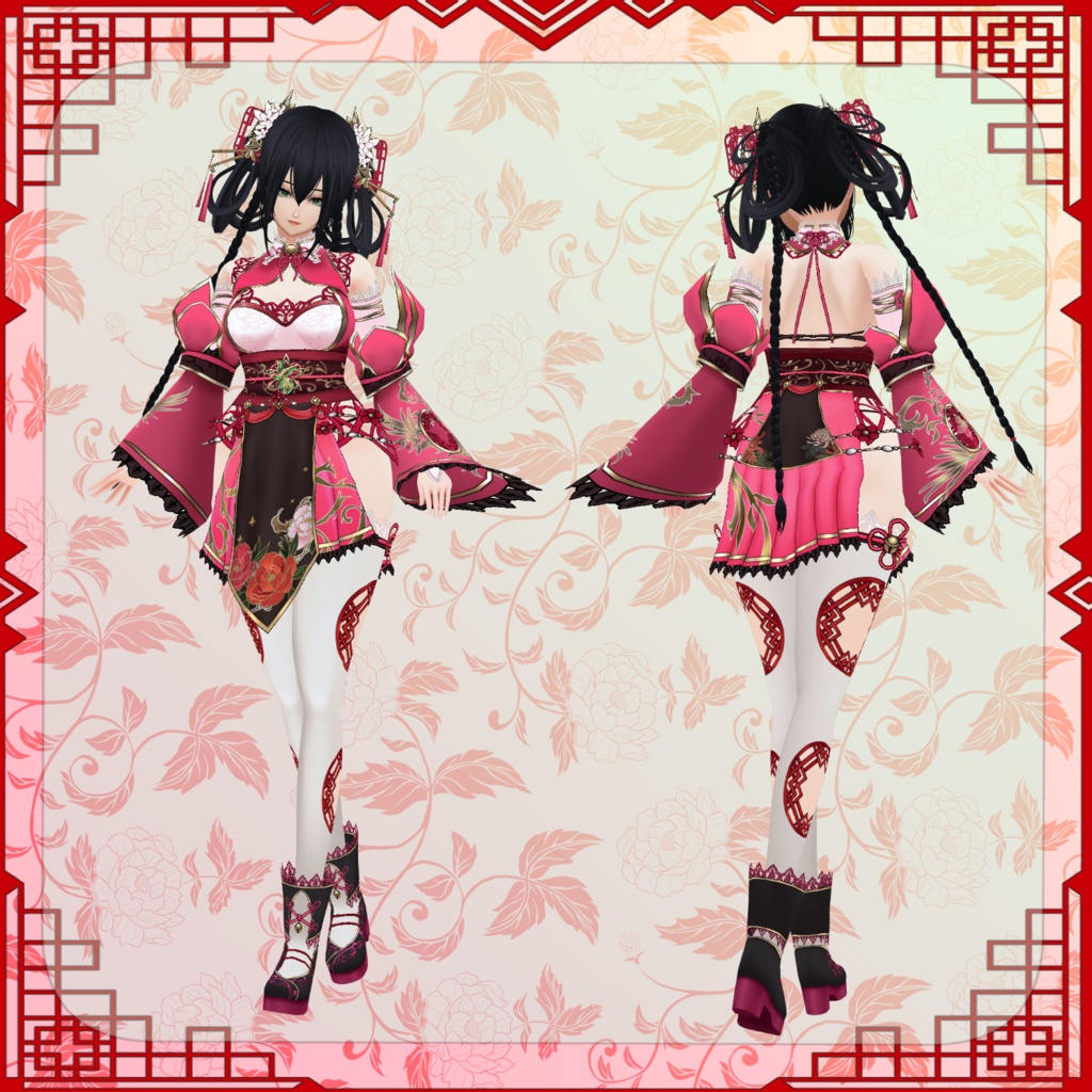 【Vroid】繚乱籠鳥【ファンタジー衣装】